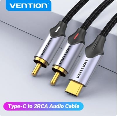 Vention USB C to RCA Audio Cable Type C to 2 RCA Cable for Speaker Amplifier USB C Splitter RCA Y