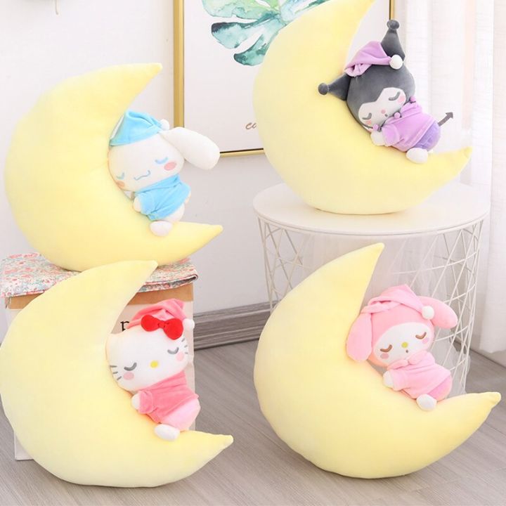 ins-cute-sanrio-cinnamoroll-melody-hello-kitty-plush-pillow-moon-sleeping-toy-big-eared-dog-unicorn-sofa-pillow