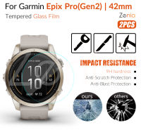 Zenia ฟิล์มกันรอยสำหรับเต็มหน้าจอ2ชิ้น Garmin Epix Pro (Gen 2) Sapphire Standard 42mm HD 9ชั่วโมง2.5D อารมณ์แก้วป้องกันกันระเบิดอุปกรณ์เปลี่ยนฟิล์มป้องกันรอยขีดข่วน