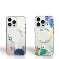 Suitable for IPhone 14 Pro Max Phone Case IPhone13 Transparent Magnetic Suction Megsafe Suitable for 12 Flower New Models