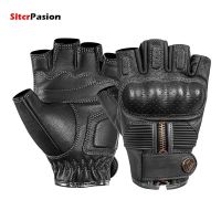 【CW】Summer Leather Gloves For Motorcycle Half Finger Gloves Accesorios Para Moto Motocicleta Guantes De Motociclista Piel 오토바이 여름장갑