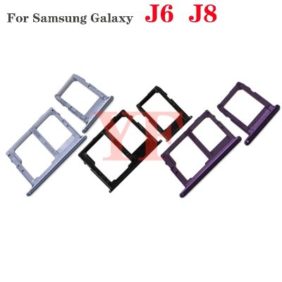 สําหรับ Samsung Galaxy J6 J600 J600F J8 J810 J810F 2018 ที่ใส่ถาดใส่ซิมการ์ดซ็อกเก็ตเครื่องอ่านซิมการ์ด