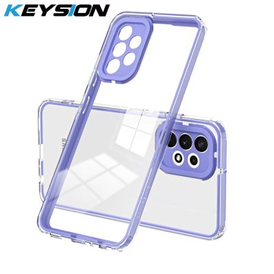 KEYSION Shockproof Clear Case for Samsung A72 A52S 5G Transparent Soft TPU Silicone PC Phone Back Cover for Galaxy A71 A51 4G