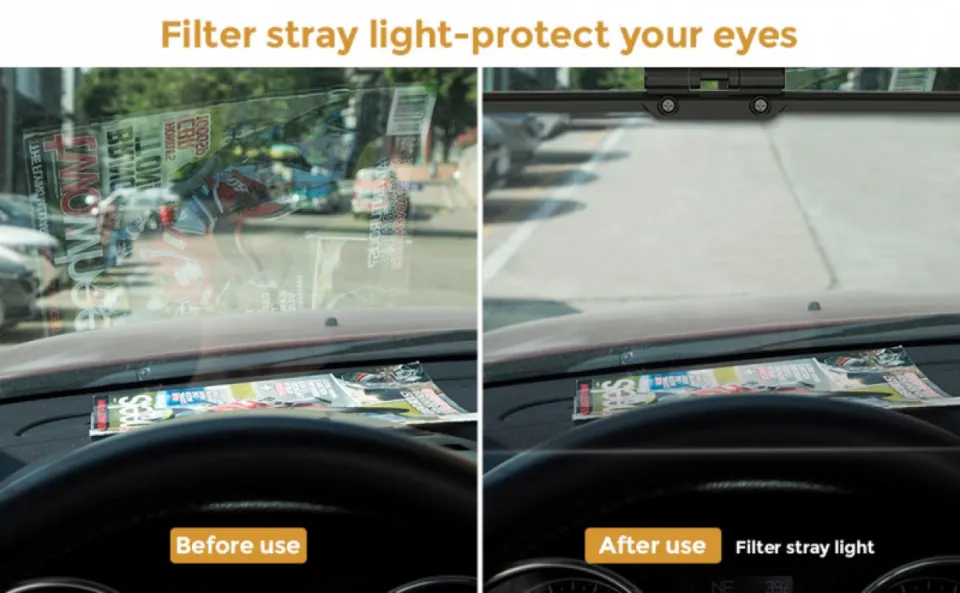 Car Sun Visor Polarized Sunshade Plate Clear Vision Anti-Dazzle Anti-UV  Rotatable Adjustable Sun Visor Blocker Car Accessories