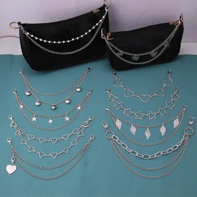 Shoulder Bag Chain Strap Stylish Bag Parts And Accessories Multi-layer Chain Strap For Bags Butterfly Bag Chain Strap DIY Bag Handles