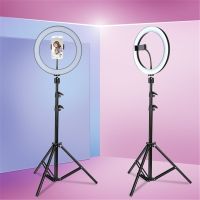 □☍ 26CM/36CM self-timer ring light for mobile phone shooting fill light with 1.1M tripod and mobile phone holder