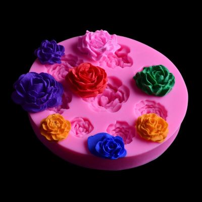 แม่พิมพ์สบู่ซิลิโคนรูปดอกกุหลาบ3มิติ1ชิ้นเค้กช็อกโกแลตทำสบู่ฟองดองต์แต่งหน้าเค้กทำด้วยมือแบบ Diy