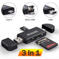 (SHANG LONG)Tarjeta De Memoria Inteligente 3 En 1 Lector Tarjetas SD Unidad Flash Tipo USB 2.0 Tf/c Micro Con Adaptador OTG