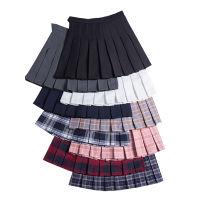 Korean Fashion Summer Y2k Pleated Women Skirt Black High Waist Without Short Pant Inside y Over Knee A-Line Plaid Mini Skirts