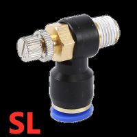 SL 1pc 5pcs 10pcs 4 6 8 10 12mm Fast Connection M5 quot; 1/8 quot; 1/4 quot; 3/8 quot; 1/2 Pneumatic Fitting Air Speed Regulating Valve Throttle