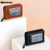 Real Pickup Bag Organ Card Bag Multi Card Slot Card Sleeve Top Layer Cowhide Bank Card Bag Rfid Leather Purse Wholesale Card Holders