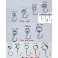 10Pcs 16mm 19mm 22mm 25mm 32mm Wardrobe Bathroom Hanging Tube Rod Hooks Kitchen Pan Hook