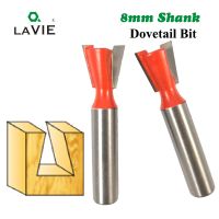【CW】 LA VIE 1pc 8mm Shank Dovetail Bit 2 Flute Router bits Tungsten Carbide Engraving Tools Milling Cutter for Wood Cutters MC02025