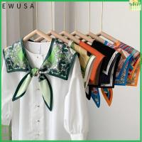 EWUSA ผ้าไหมสีขาว ปลอกคอถอดออกได้ ครีมกันแดดป้องกันแสงแดด การตกแต่งผ้าพันคอ ผ้าคลุมไหล่กันแดดกันแดด แฟชั่นสำหรับผู้หญิง ปกเสื้อปลอม ฤดูร้อนฤดูร้อนฤดูร้อน