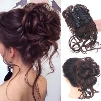 Synthetic Curly Bun Messy Claw Chignon Clip Hair Wig Scrunchies Hairpiece Tail Extension