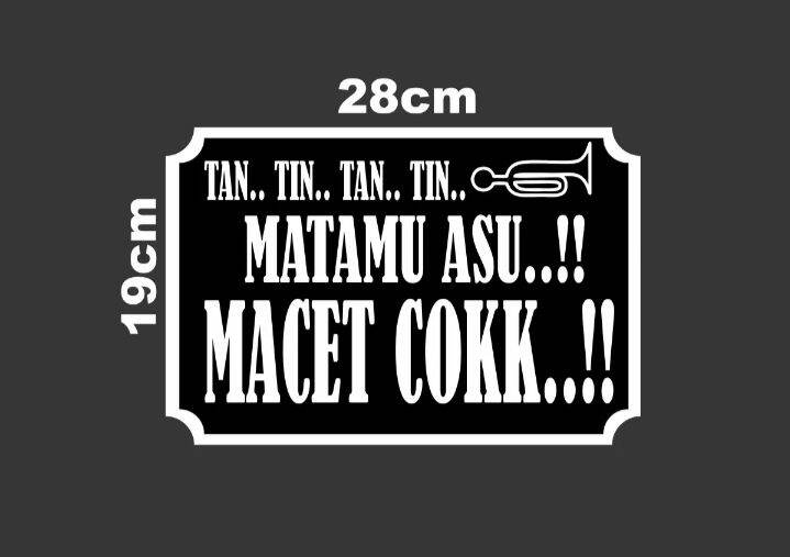 Stiker Kaca Mobil Stiker Tulisan Lucu Cutting Sticker Macet Cook