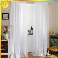 Solid White Yarn Curtain Window Tulle Curtains for Living Room