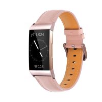 Oryginalne skórzane paski do Fitbit Charge 3 2/ Charge 3 SE/ Charge 4 Band klasyczne akcesoria zamienne pasek opaski czarny