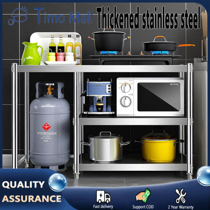 3 layer Gas Stove Rack Kitchen Racks Stainless Steel Organiser