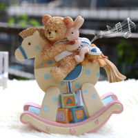 Kid Little Bear Rocket Hobbyhorse กล่องดนตรีเรซิ่น