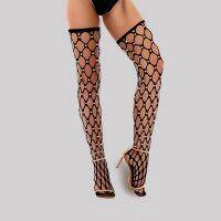 【Sock shop】สไตล์เซ็กซี่ผู้หญิงคริสตัล G Litter ขึ้นต้นขาถุงน่องสูง Rhinestone Fishnet ถุงน่องเพชรขนาดใหญ่ตารางถุงน่องกว่าเข่าถุงเท้า