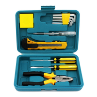 12Pcs Universal Repair Set Kit with Plastic Toolbox with Wrench, Tape Measure and Screwdriver for Auto Repair Hardware Tools Set Kit