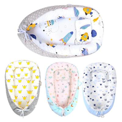 Newborn Lounger Comfortable Baby Nest Soft Sleeping Bed 100 Cotton Portable Infant Floor Seat Baby Nest Cover for Girls and Boys methodical