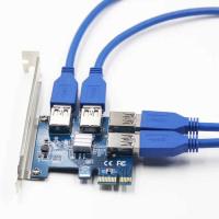 123PCS Pcie Converter Pcie Splitter Adapter Pci-e 1x 16X1ถึง4 Pci Express Riser การ์ด Usb 3.0 Mining พิเศษ Riser การ์ด