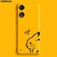 NORVIK ภาพยนตร์การ์ตูนน่ารักลาย Pika ไม่มีขอบเคสโทรศัพท์สีเหลืองสำหรับ A78 A98 OPPO A58 Reno 10 8 8Z 7Z 7ค้นหา X5 A55 6 5 2 2Z 2F A31 Pro Plus 4G 5G N11-2เคสฝาหลังสร้างสรรค์