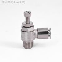 M5 1/8 1/4 3/8 1/2 BSP Male x 4 6 8 10 12mm Air Speed Control Valve Throttle Pneumatic Brass Push In Quick Release Fitting