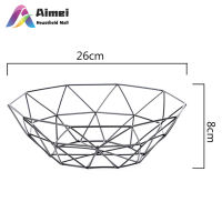 AIMEI ตะแกรงเหล็กฉลุลายผักผลไม้ตะกร้าเก็บขนมโต๊ะห้องครัวของตกแต่งโต๊ะอาหาร