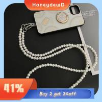 HONEYDEWD ของใหม่ ครอสบอดี้ สร้อยคอแบบโซ่ กระเป๋าคลิปสากล สำหรับเคสโทรศัพท์ สายคล้องมุกป้องกันการสูญหาย สายคล้องโทรศัพท์