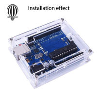 Shuaicai กล่องอะคริลิคใสน้ำหนักเบาระบายความร้อนดีประสิทธิภาพใช้งานร่วมกับ Arduino Uno R3บอร์ดพัฒนา