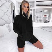 【CW】 Fashion Women Long Tracksuit Solid Home Two piece Sets Hooded Sleeves Casual Women Suits amp; Sets Womens Business Suits For Work