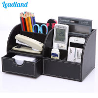 7 Compartments Large Pen Holder Office Desk Organizer PU Leather Storage Boxes Case Stationery Container Stand for Pencil Pot