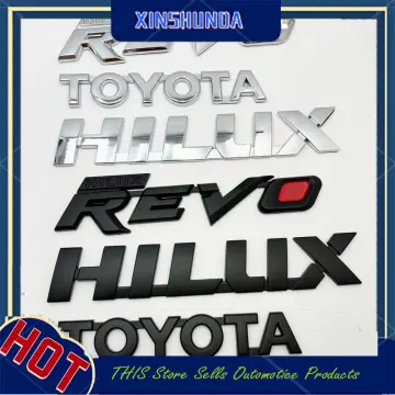 Cheap Car Decor 3D ABS Auto Fender Rear Trunk body Emblem Badge Sticker For  Hilux Revo Logo Car Accessories