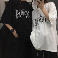 【HOT】ﺴ❀ Womens T-shirt Hip-Hop Loose Punk Printing Oversize Short Sleeve Clothing Dropshipping