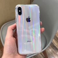 ▥✎ Gradient Rainbow Laser Cases For iPhone X XS Max XR Transparent Soft Fundas For iPhone 11 XR 6S 7 8 Plus 12 Clear Acrylic Covers