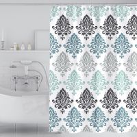 Simple Thickened Feather Printed Polyester Waterproof Mildewproof Shower Curtain