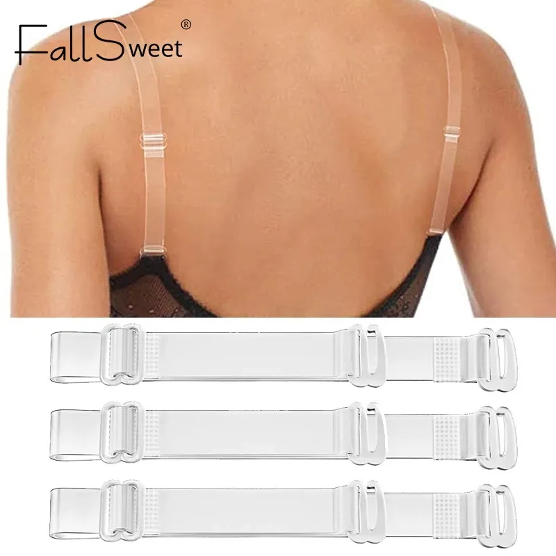 4 Pair Invisible Clear Bra Straps Non-Slip Adjustable Bra Straps Soft  Transparent Replacement Bra Shoulder Straps for Women