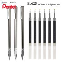 Japan Pentel Metal Gel Pen BL625 Mini Rod Quick Drying Ballpoint Pen 0.5mm Needle Tip Kawaii Stationery Replaceable Black Refill Pens