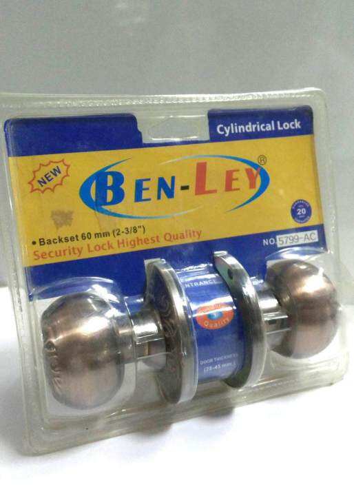 ben-ley-ลูกบิดประตู-ไส้ทองเหลืองแท้-แข็งแรงทนทาน-สีรมดำ