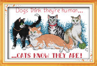 2021Cat friends cross stitch kit cartoon 11ct count canvas stitches embroidery DIY handmade needlework plus