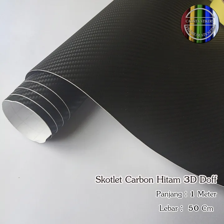 Stiker Skotlet Carbon Hitam 3d Doff Karbon Motor Mobil Ukuran 1 Meter