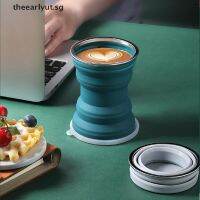 【theearlyut】 Folding Bottle Cup 320ml Silicone Drinking Cups Mugs