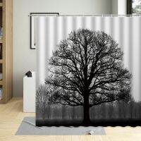 {Bathroom sale} Autumn Lonely TreeSet Simplistic Bare BranchesThemed ForRoom DecorBathroom Curtains