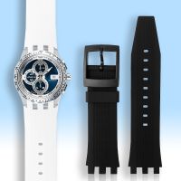 ■ 22mm Silicone Rubber Strap for Swatch Watch SVGB400 svgk401/2/3 406 408 Sports Waterproof Wristband Tools Bracelet Black Blue