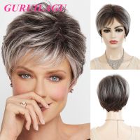 Short Straight Wig Pixie Cut Wigs For Women Black Blonde Wigs Women Synthetic Hair Cosplay Wig With Bangs Heat Resistant Fiber