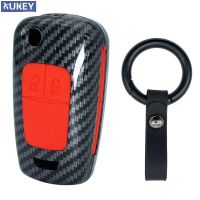 KLL ABS Carbon Fiber Key Shell Cover For Chevrolet Buick Opel Vauxhall Adam Astra J 2009 - 2018 Remote Key Holder Fob Case KeyChain