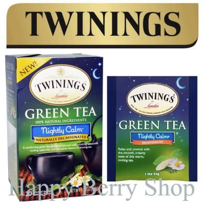 ⭐ Twinings ⭐Green Tea Nightly Calm Decaf🍵 ชาทไวนิงส์ ชาเขียวก่อนนอนไม่มีคาเฟอีน แบบกล่อง 20 ซอง ชาอังกฤษ นำเข้าจากต่างประเทศ